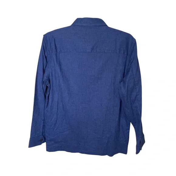 Banana Republic 2pc Linen Set Men’s M 31x30 Blue Shirt Jacket & Pants Flat NWT